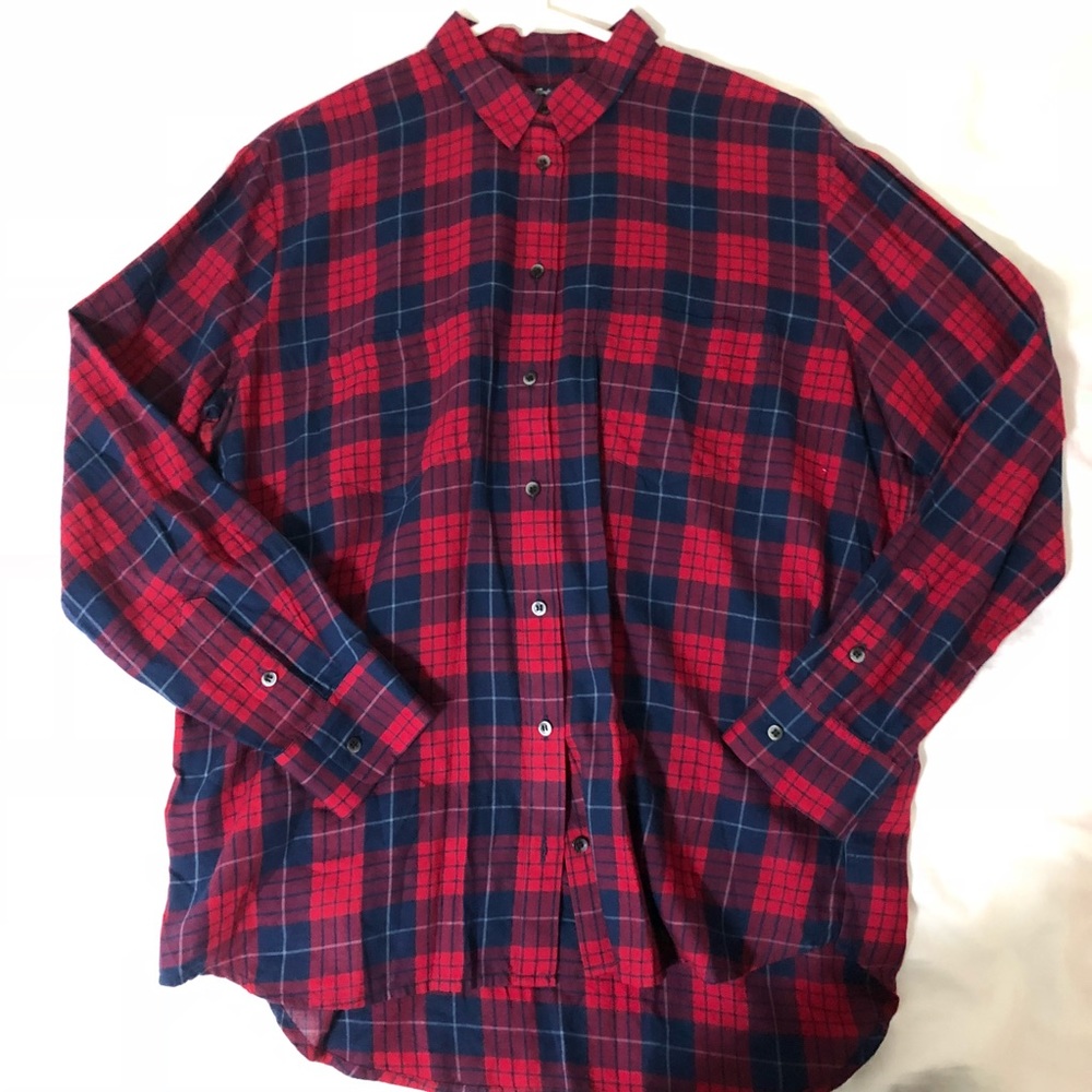 Madewell Red and Blue Plaid button down